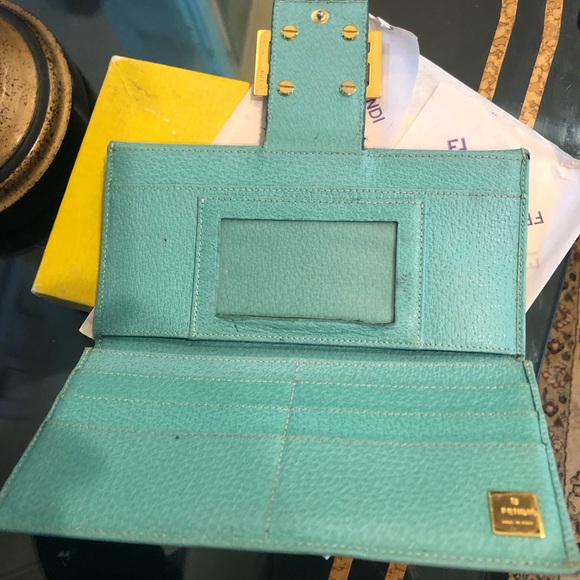 FENDI WALLET VINTAGE TURQUOISE Leather - Picture 8 of 9